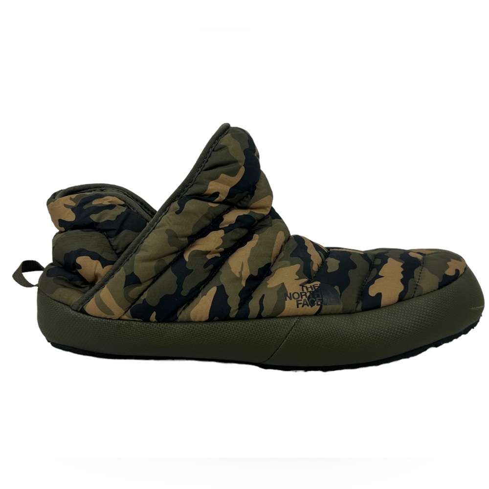 North Face Mens 10 Thermoball Traction Booties Puffer Shoes Slippers Green Camo